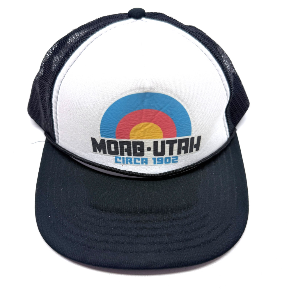 Moab Utah Black and White Trucker Cap